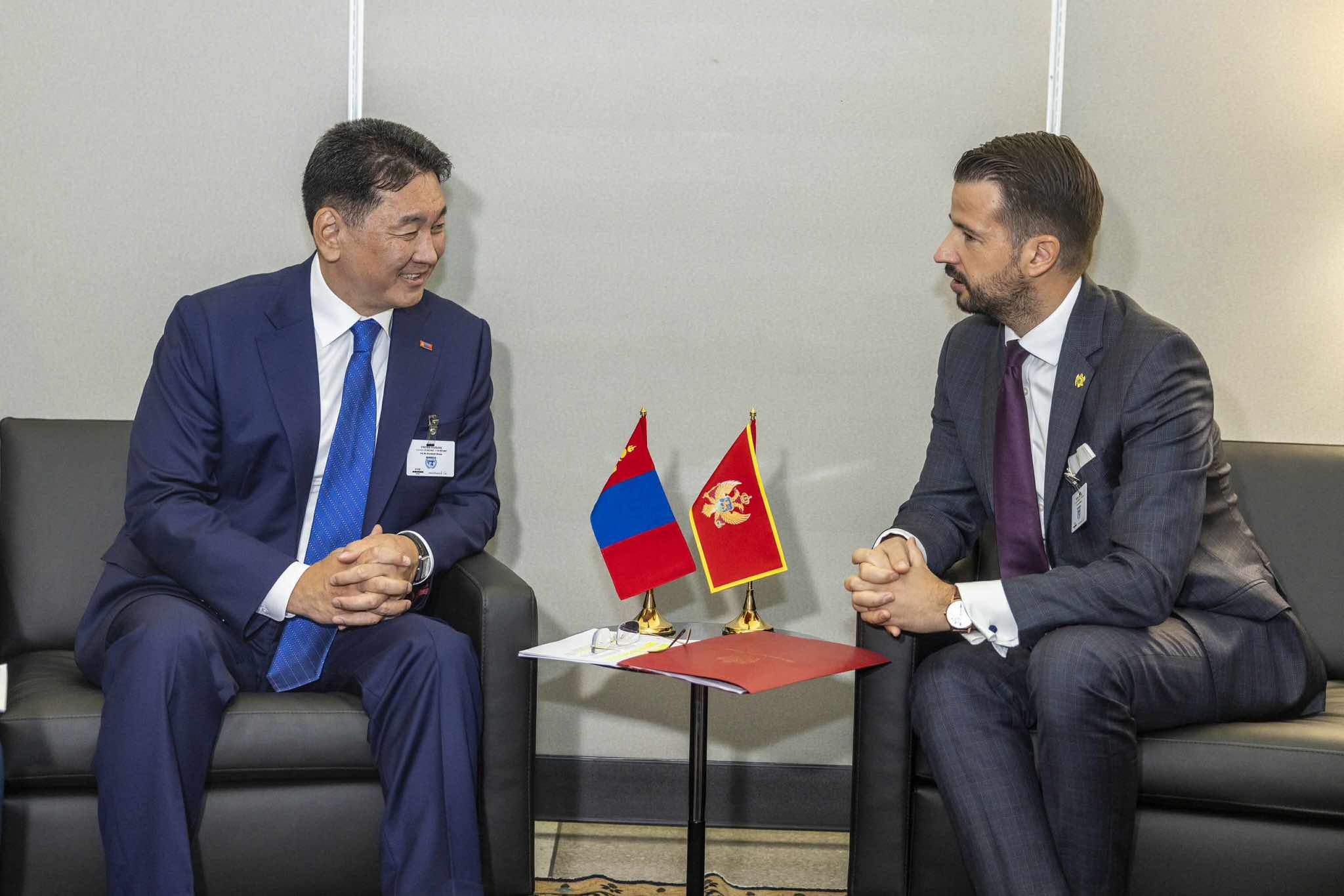 Монгол Улсын Ерөнхийлөгч У.Хүрэлсүх Монтенегро Улсын Ерөнхийлөгч Яков Милатовичтой уулзав