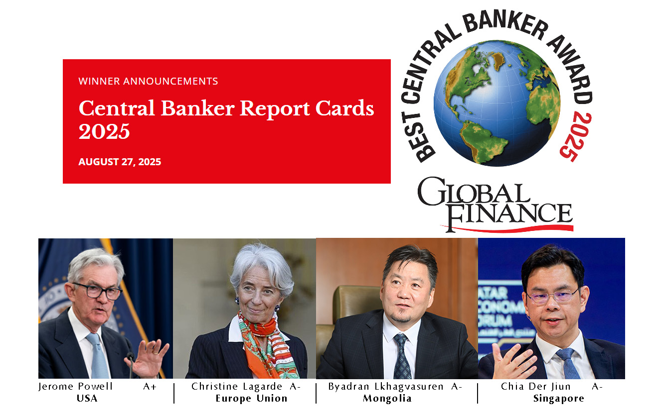 “Global finance” сэтгүүлээс Монголбанкны Ерөнхийлөгч Б.Лхагвасүрэнг “BEST CENTRAL BANK AWARD 2025”-д өндөр үнэлгээ авсан Төв банкны удирдлагуудын нэгээр нэрлэлээ